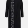 Black Striped and Embroidered Joysree Silk Panjabi