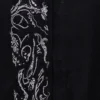 Black Striped and Embroidered Joysree Silk Panjabi - Image 2